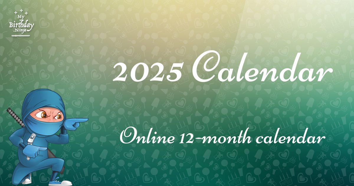 2025 Calendar Ninja Poster