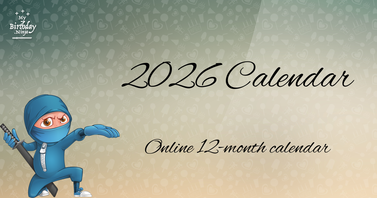 2026 Calendar Ninja Poster