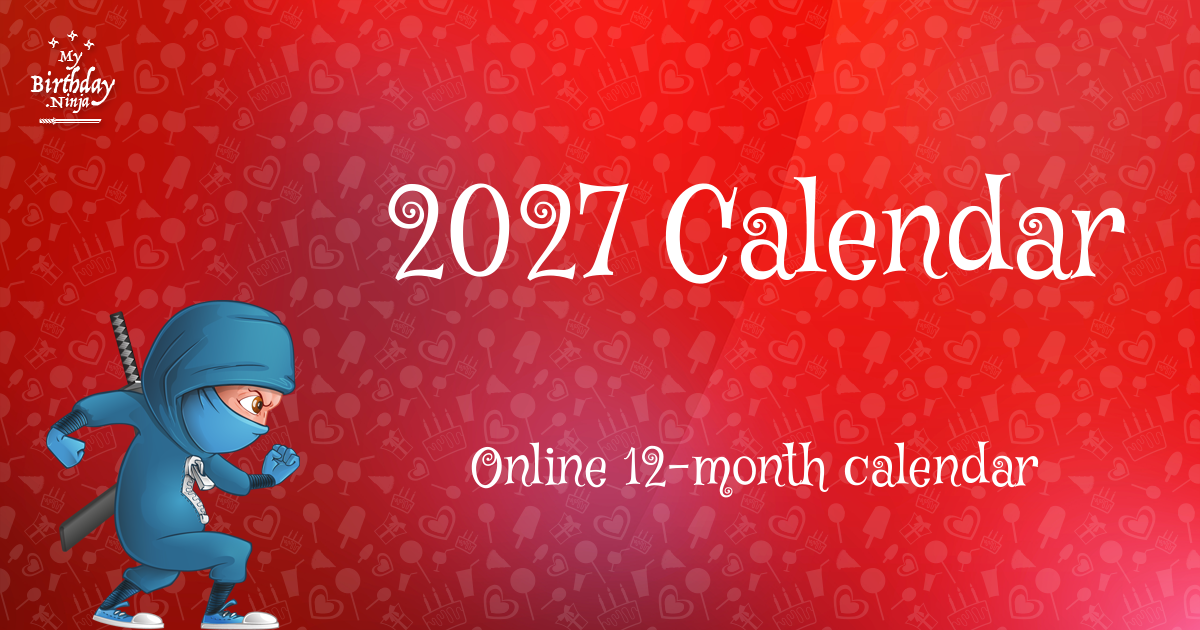 2027 Calendar Ninja Poster