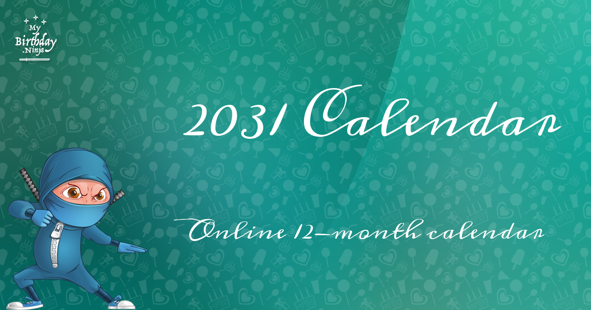 2031 Calendar Ninja Poster