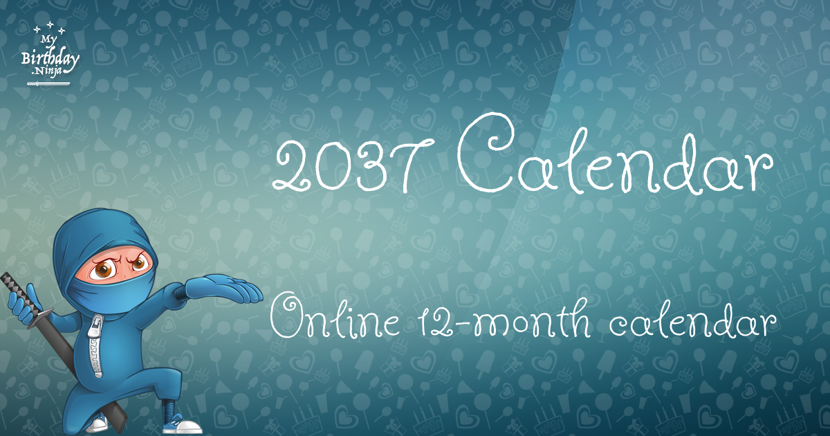 2037 Calendar Ninja Poster