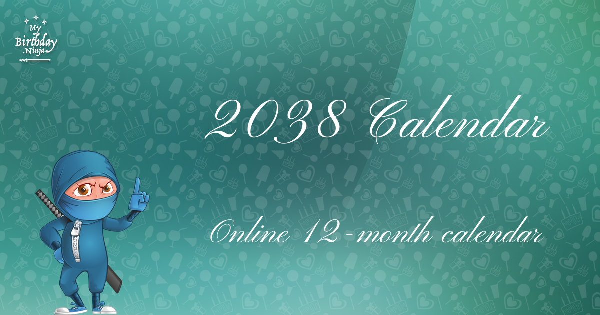 2038 Calendar Ninja Poster