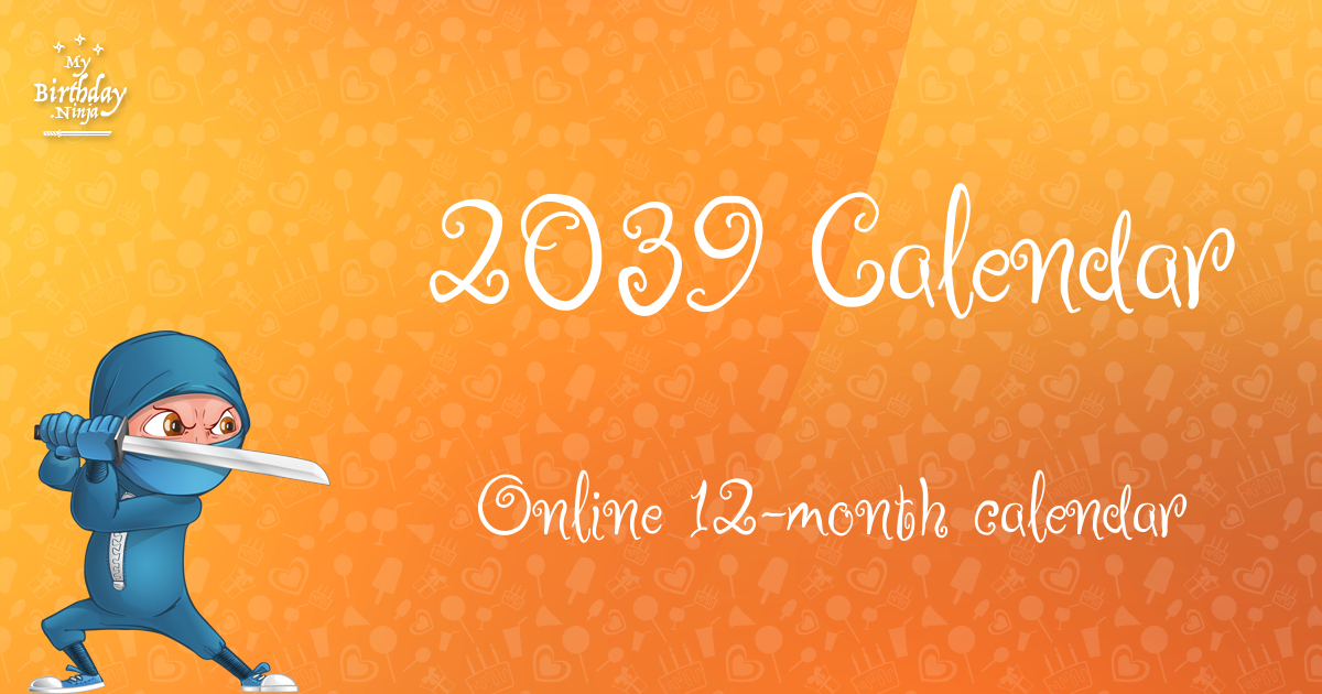 2039 Calendar Ninja Poster