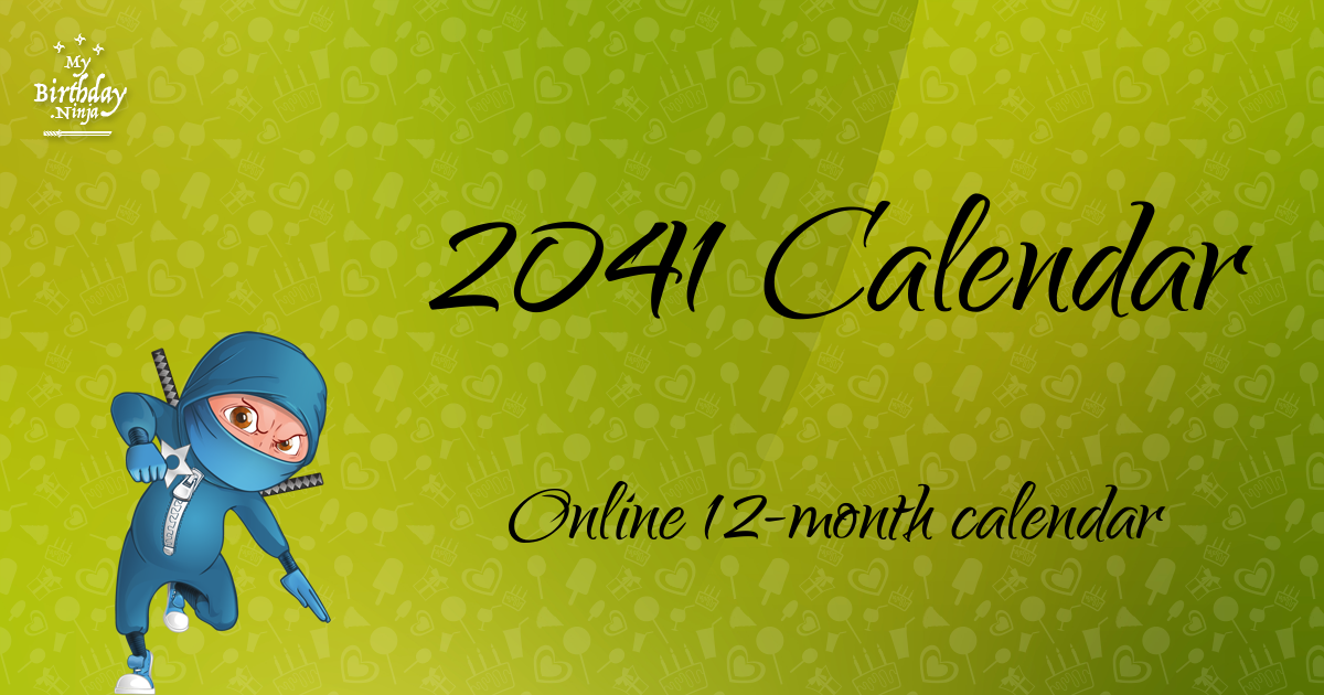 2041 Calendar Ninja Poster