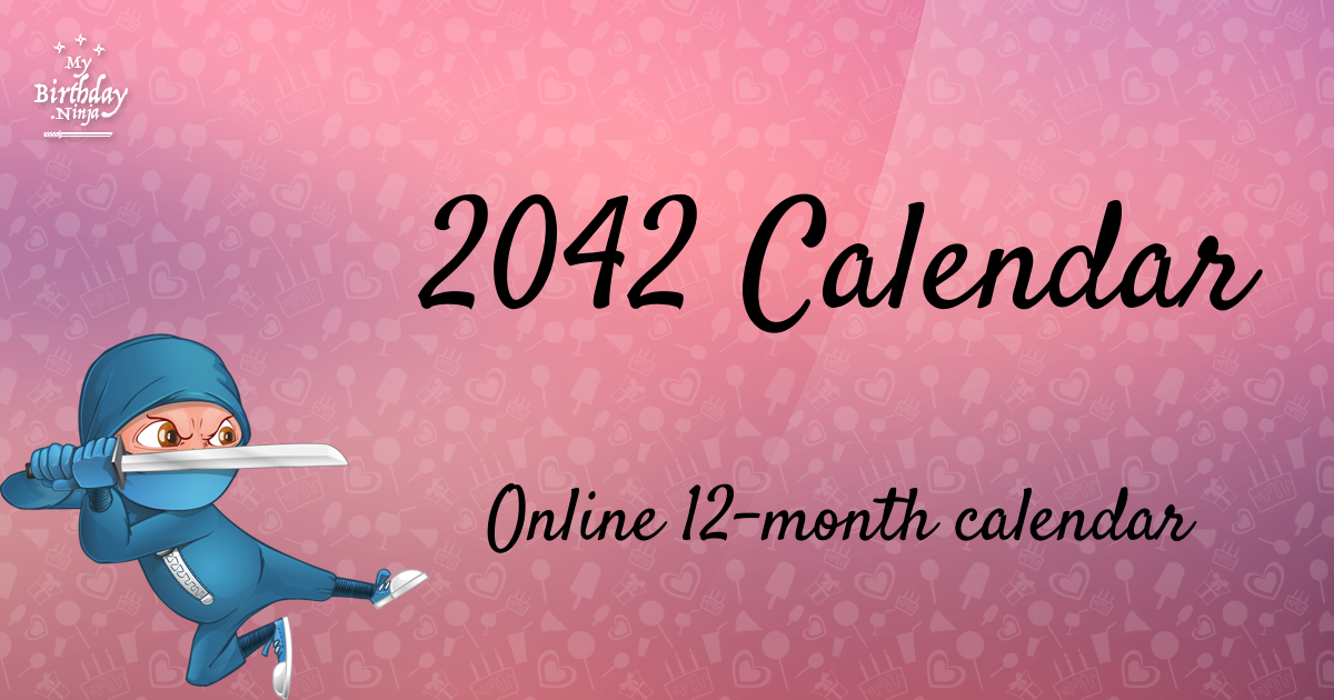 2042 Calendar Ninja Poster