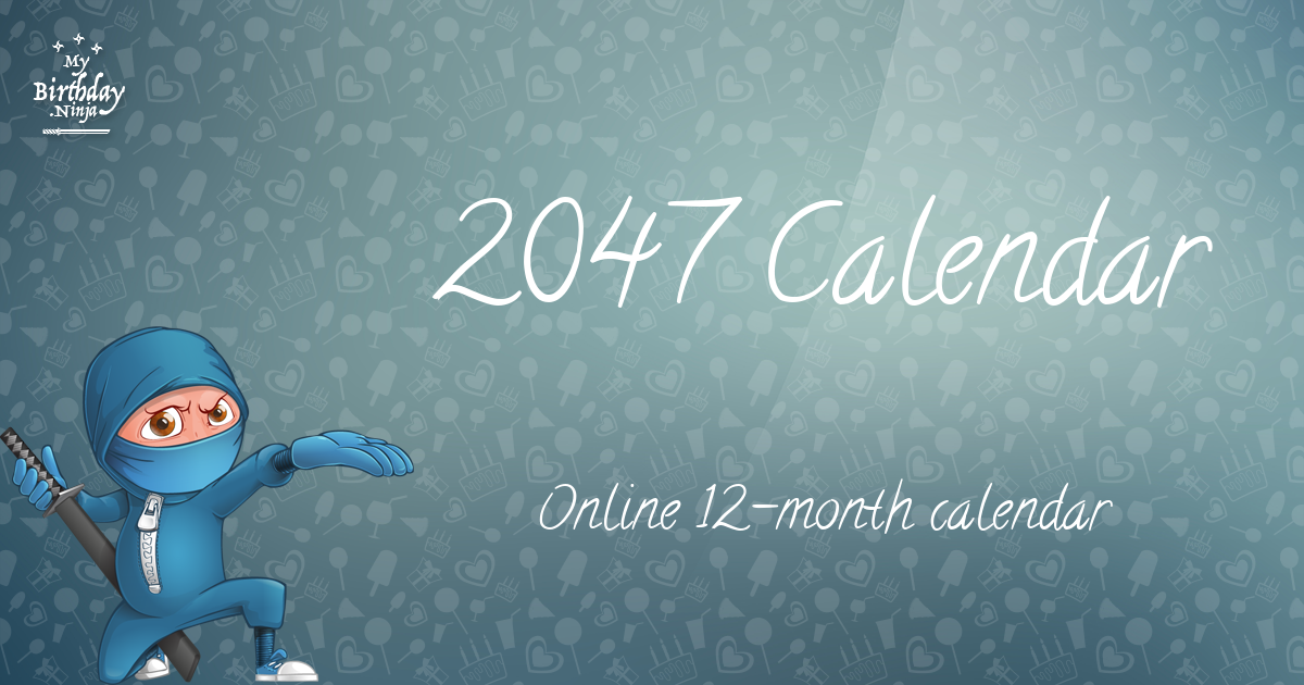 2047 Calendar Ninja Poster