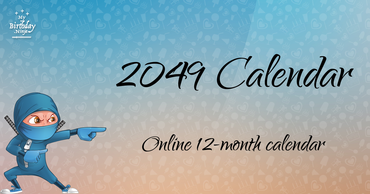 2049 Calendar Ninja Poster