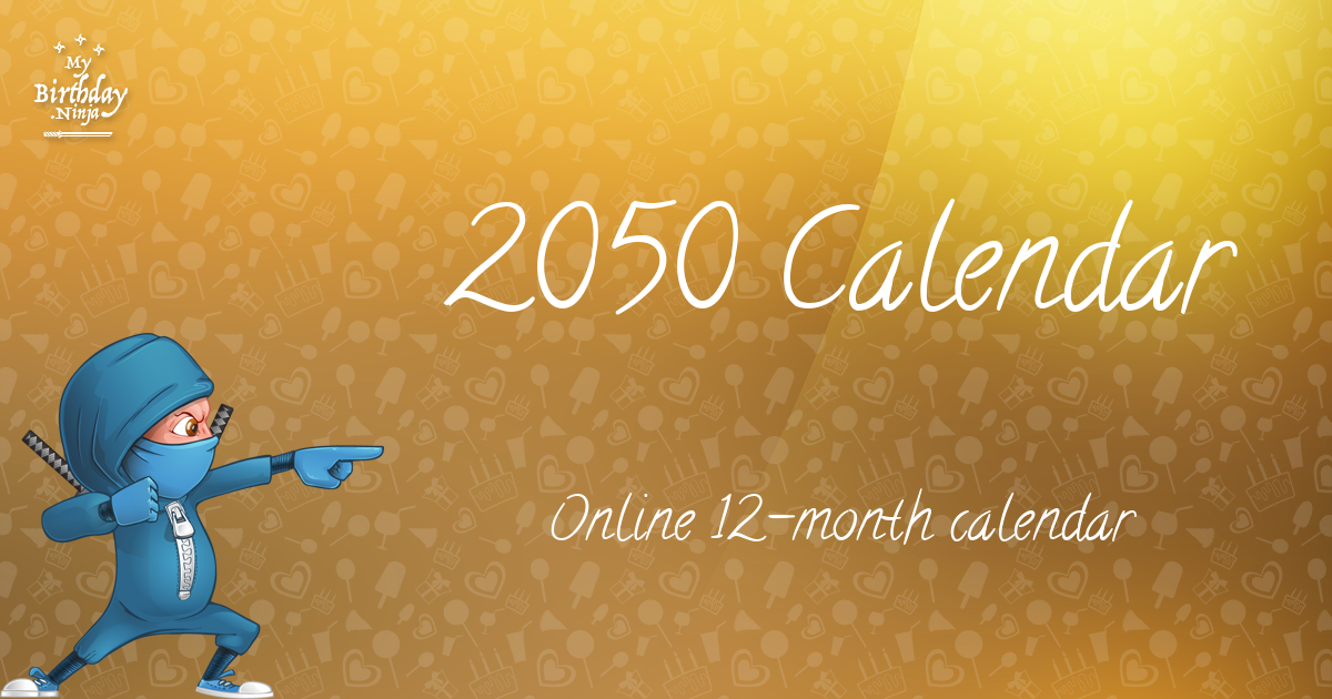 2050 Calendar Ninja Poster