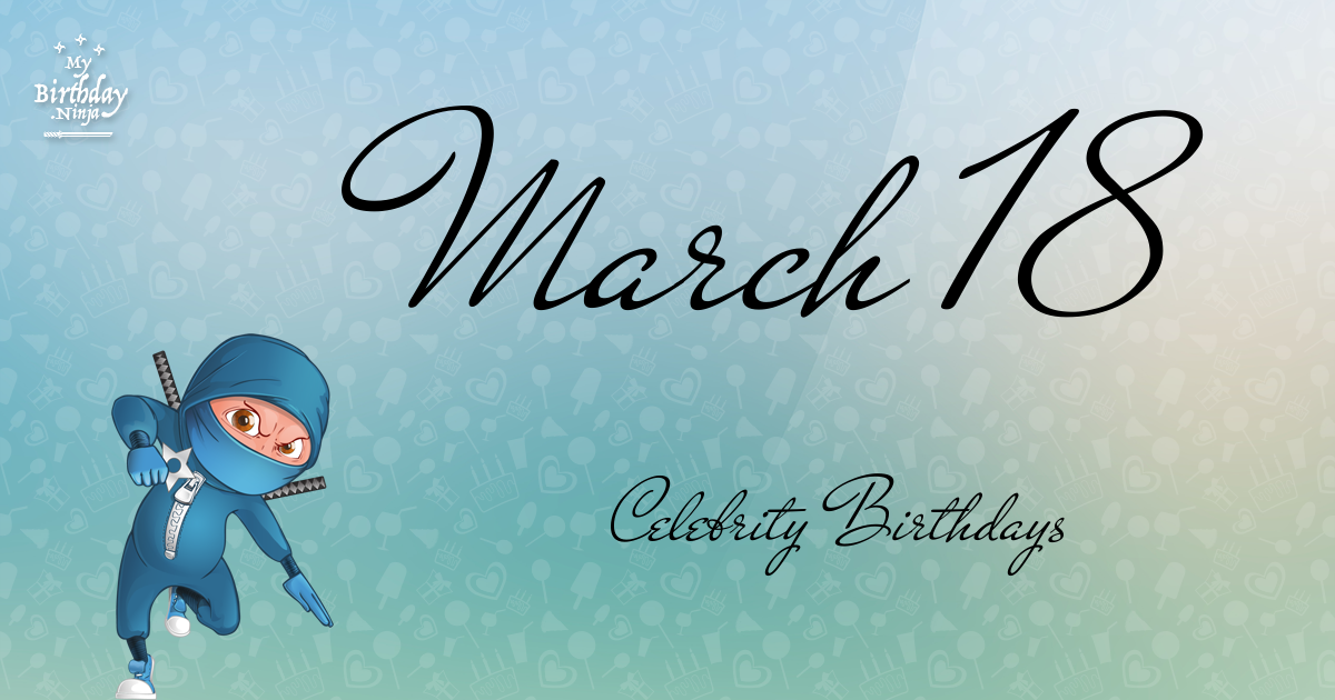 March 18 Celebrity Birthdays Ninja Poster