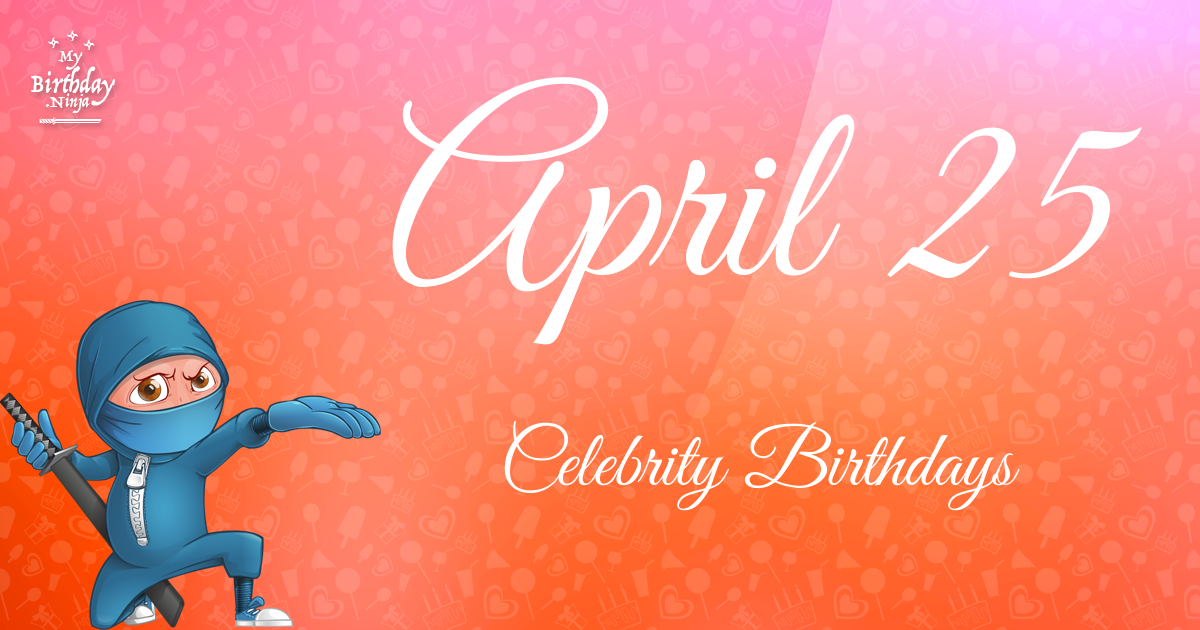 April 25 Celebrity Birthdays Ninja Poster