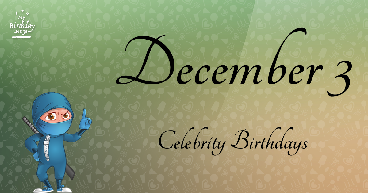 December 3 Celebrity Birthdays Ninja Poster