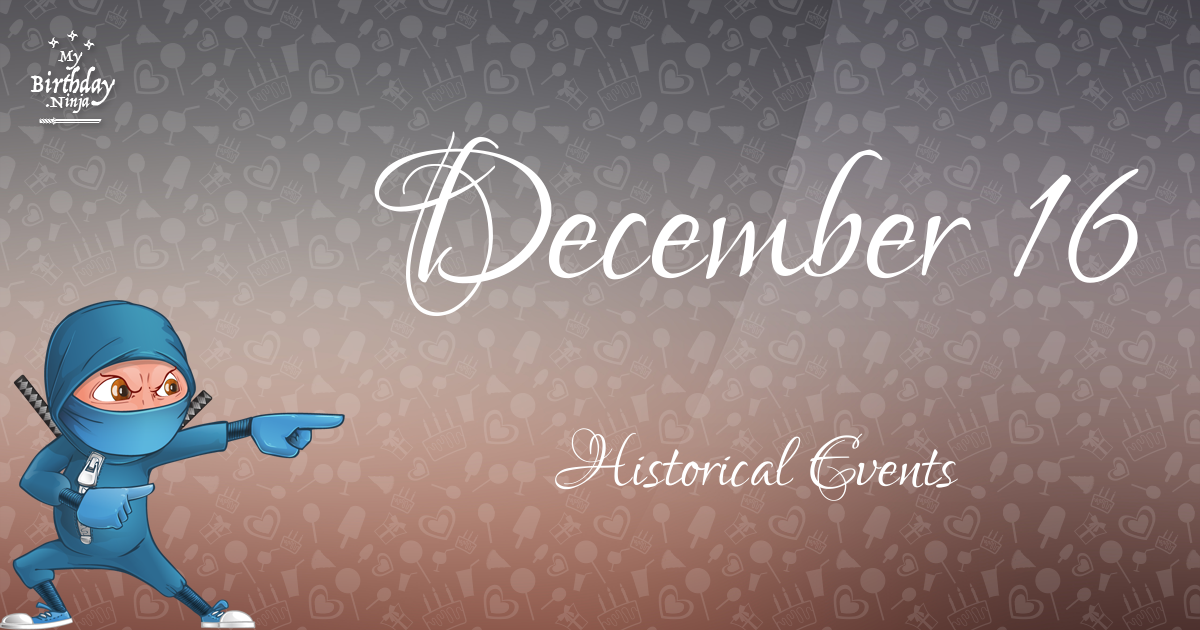 December 16 Events Birthday Ninja Poster