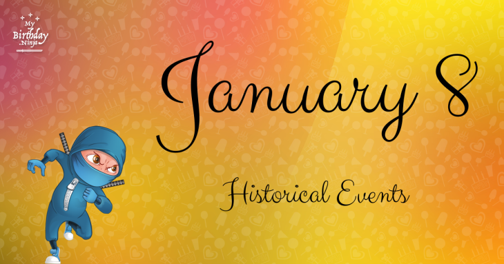January 8 Birthday Events Poster