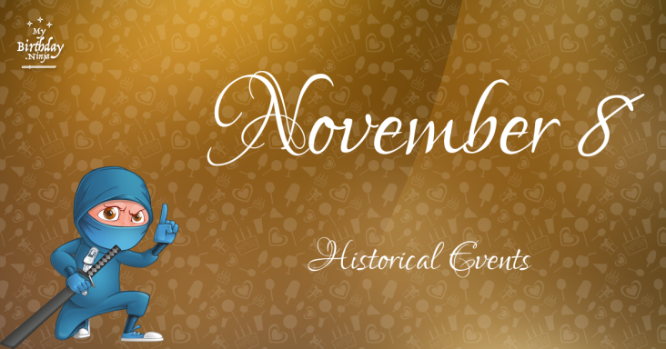 November 8 Birthday Events Poster