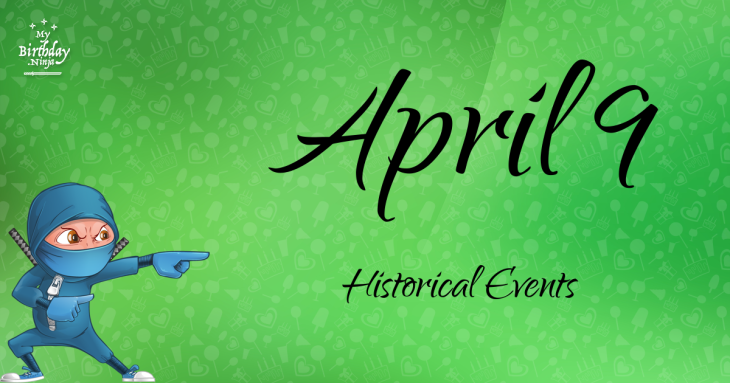 April 9 Birthday Events Poster