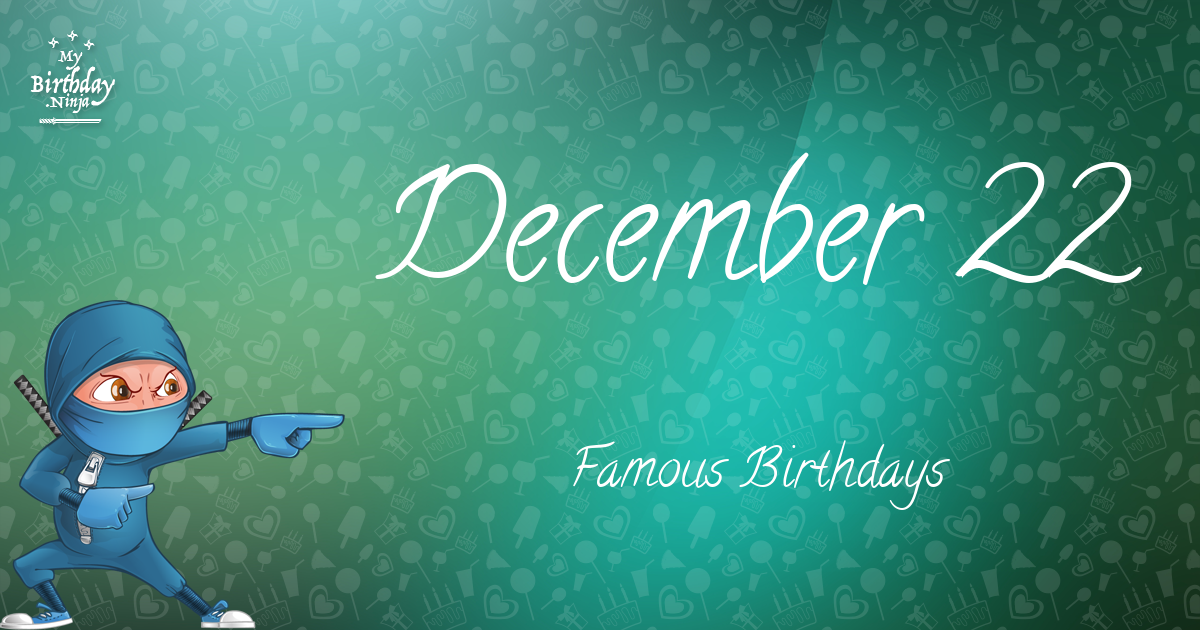 December 22 Famous Birthdays Ninja Poster