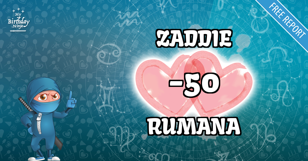 ZADDIE and RUMANA Love Match Score